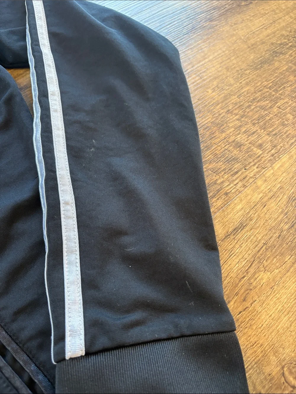 adidas Black Track Jacket with White Stripes